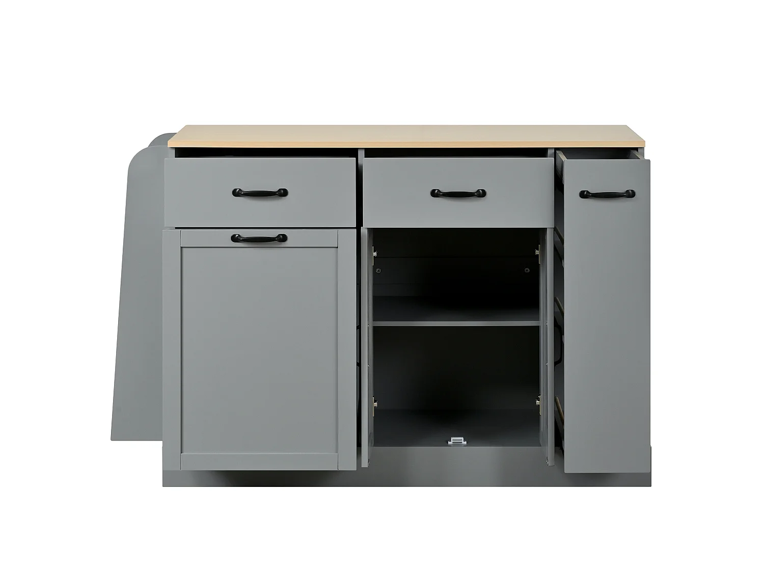 Dressoir met lades, deuren en kruidenrek - Grijs MDF-hout