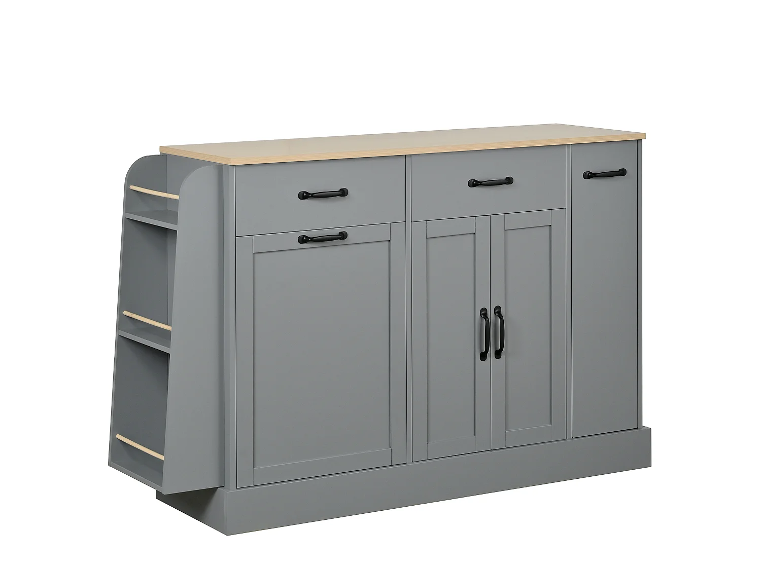 Dressoir met lades, deuren en kruidenrek - Grijs MDF-hout
