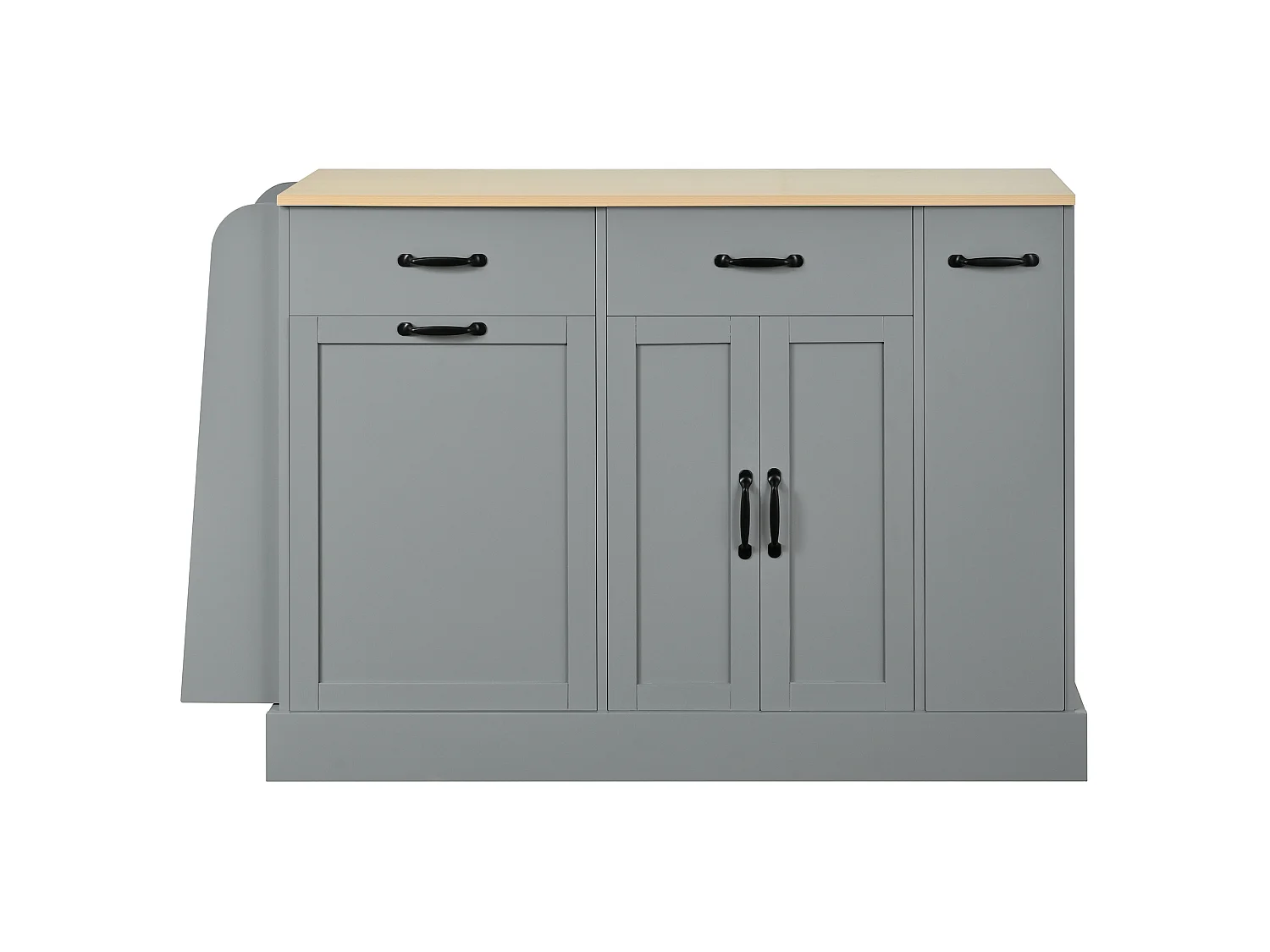 Dressoir met lades, deuren en kruidenrek - Grijs MDF-hout