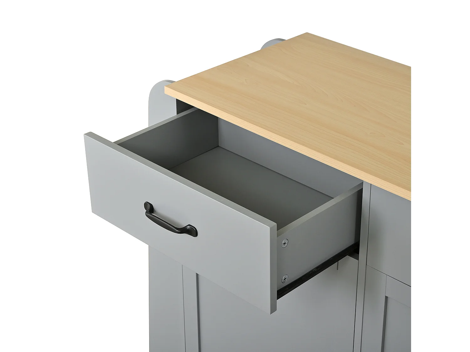 Dressoir met lades, deuren en kruidenrek - Grijs MDF-hout