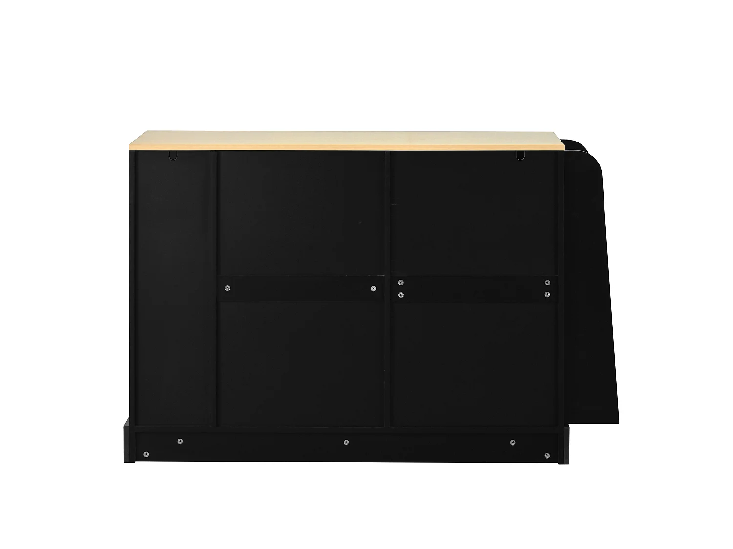 Dressoir met lades, deuren en kruidenrek - Zwart MDF-hout