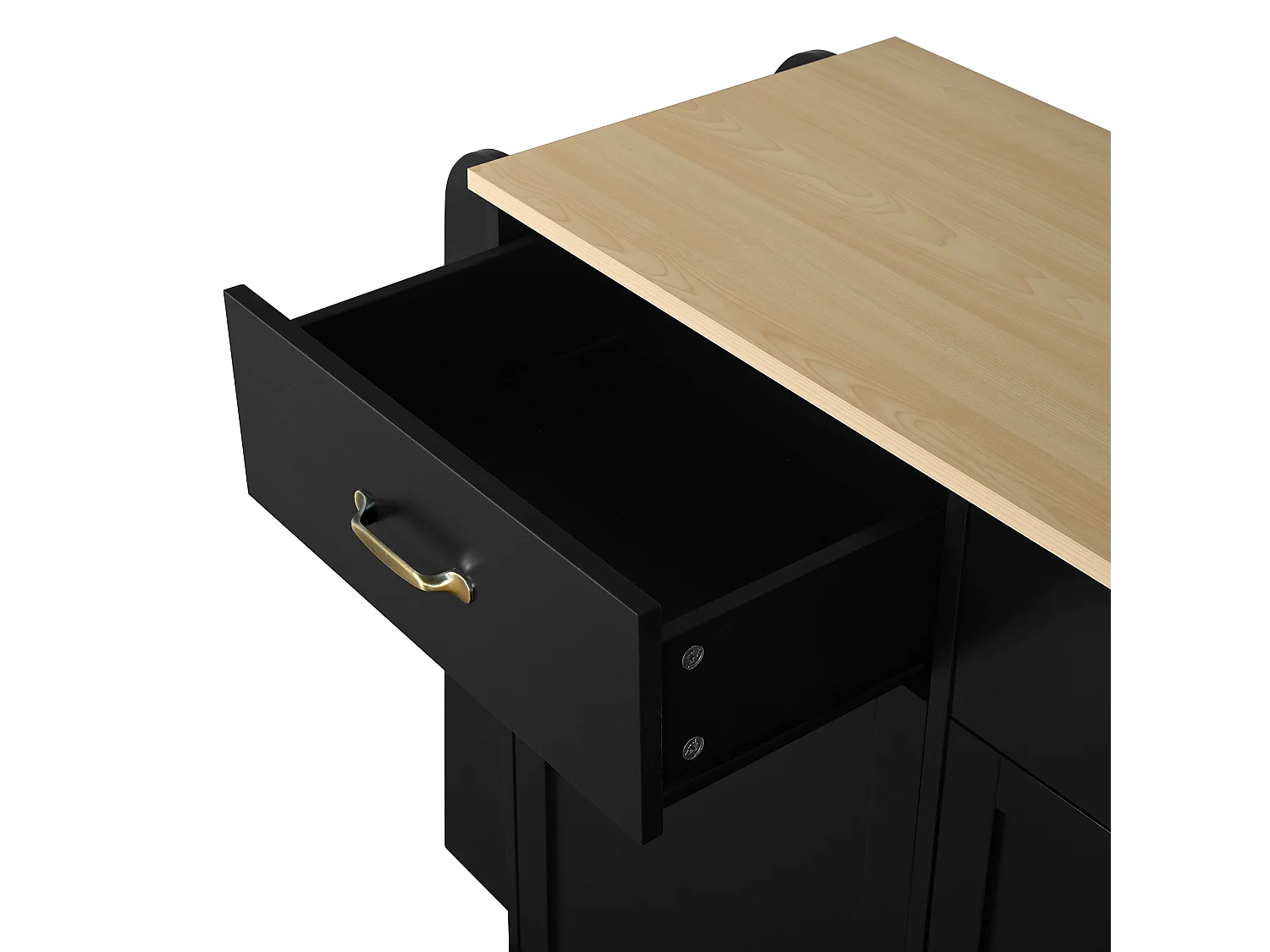 Dressoir met lades, deuren en kruidenrek - Zwart MDF-hout