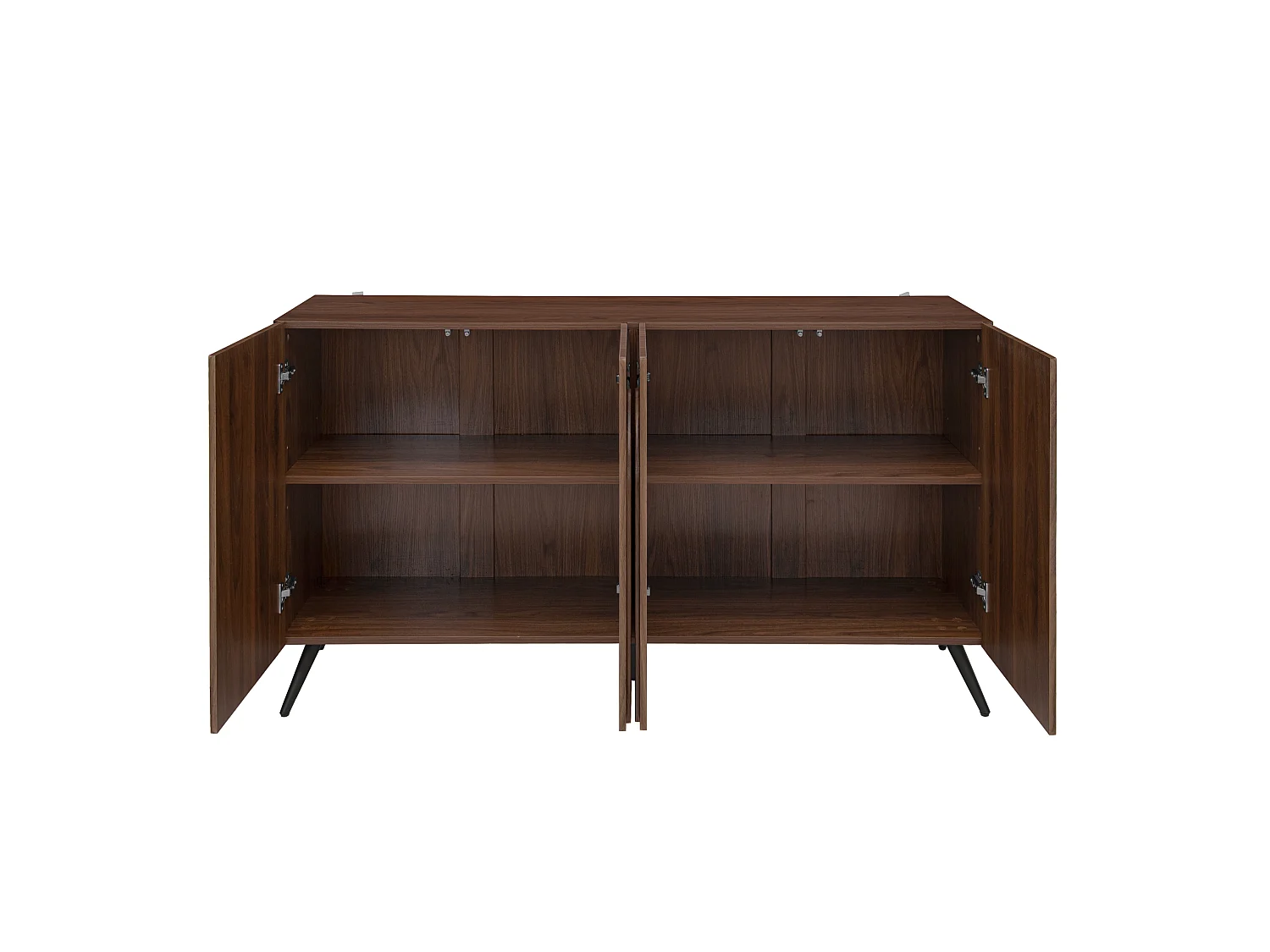 Dressoir met 4 deuren en verstelbare planken - Bruin 150 x 37 x 83,5 cm