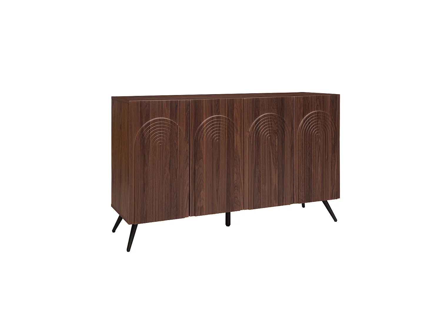 Dressoir met 4 deuren en verstelbare planken - Bruin 150 x 37 x 83,5 cm