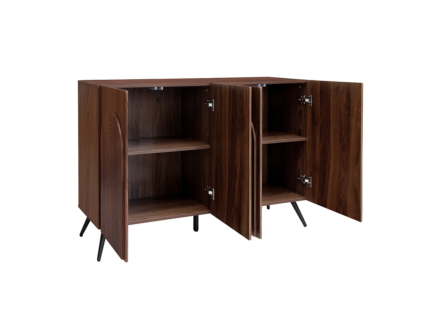 Dressoir met 4 deuren en verstelbare planken - Bruin 150 x 37 x 83,5 cm