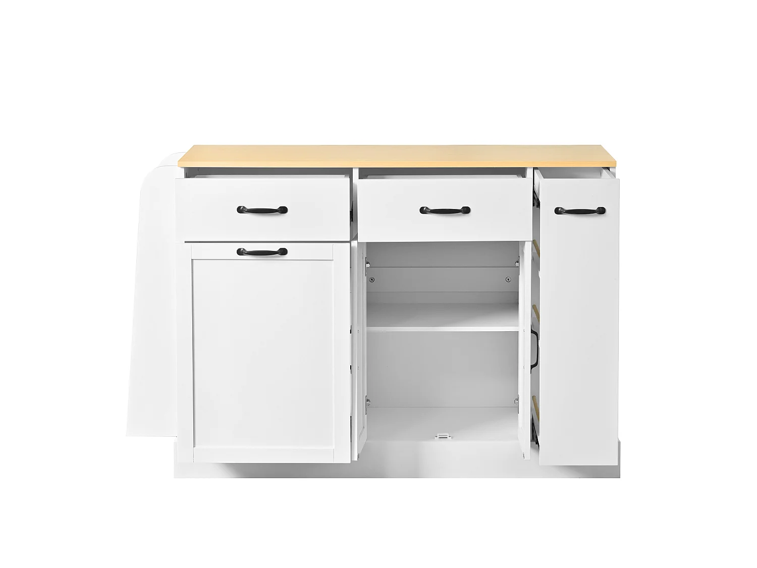Dressoir met lades, deuren en kruidenrek - Wit MDF-hout