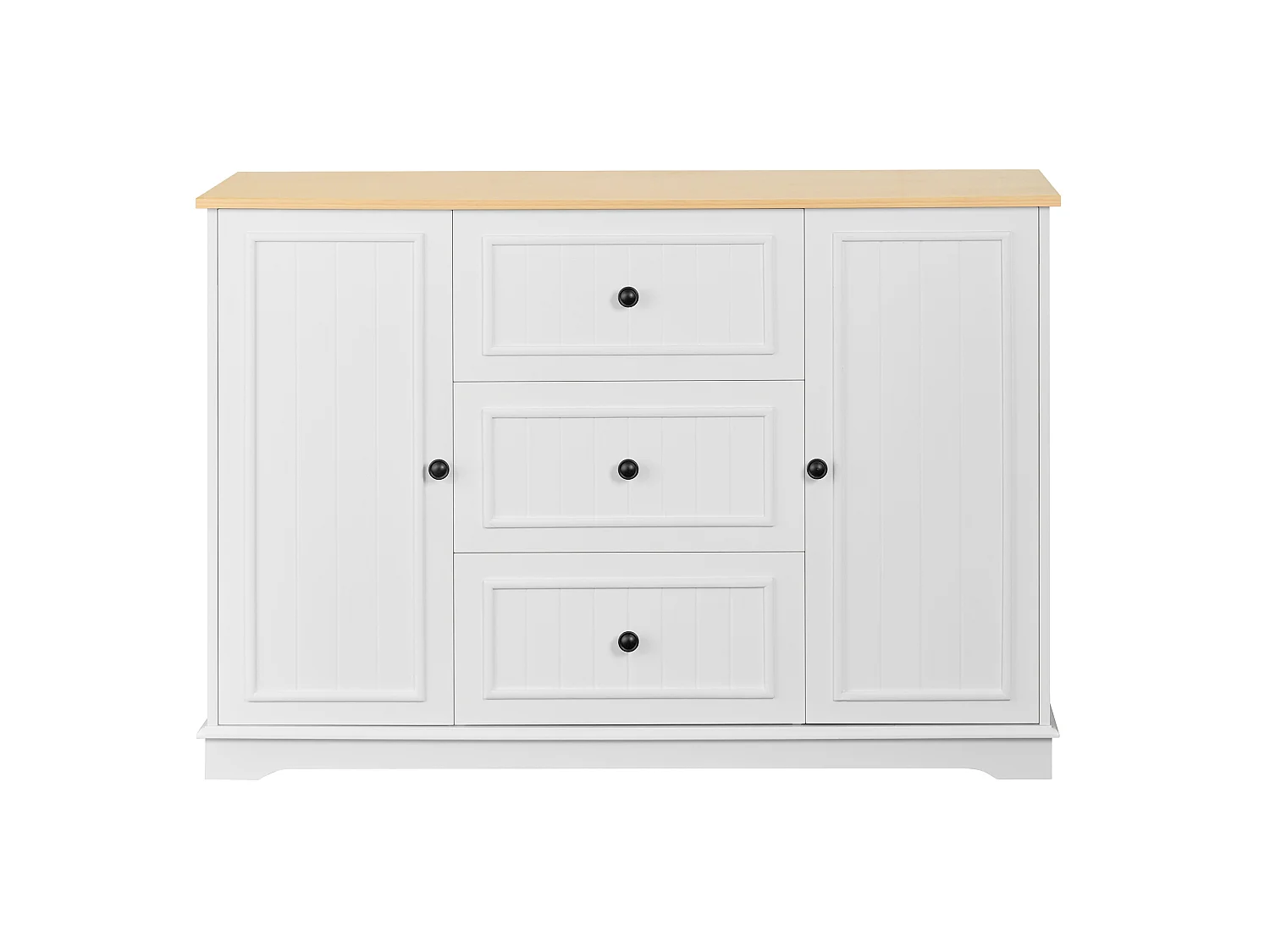 Dressoir met 3 lades en koelkastdeuren, wit