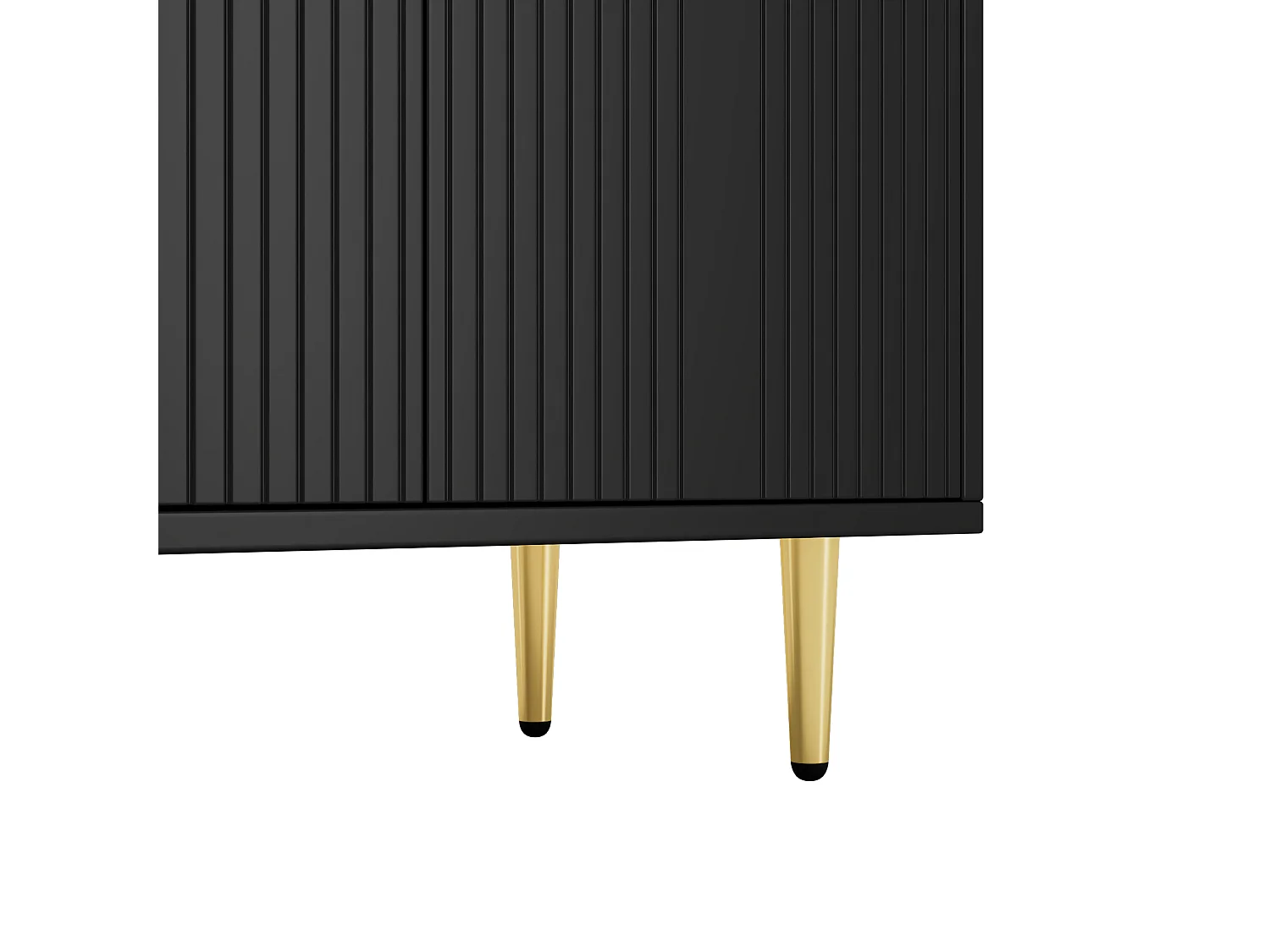 Buffet de salon avec 4 portes 160×40×80 cm - Poignées en métal doré - Noir
