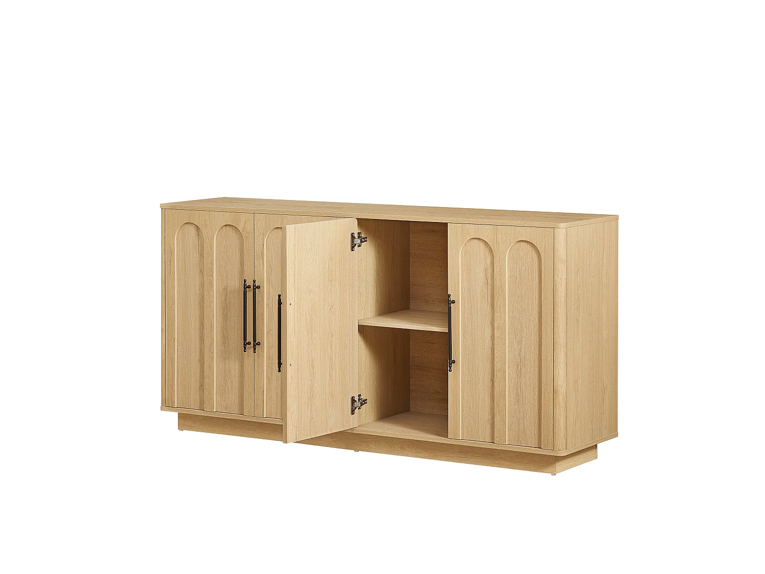 Buffet à 4 portes couleur bois 160 x 40 x 80 cm