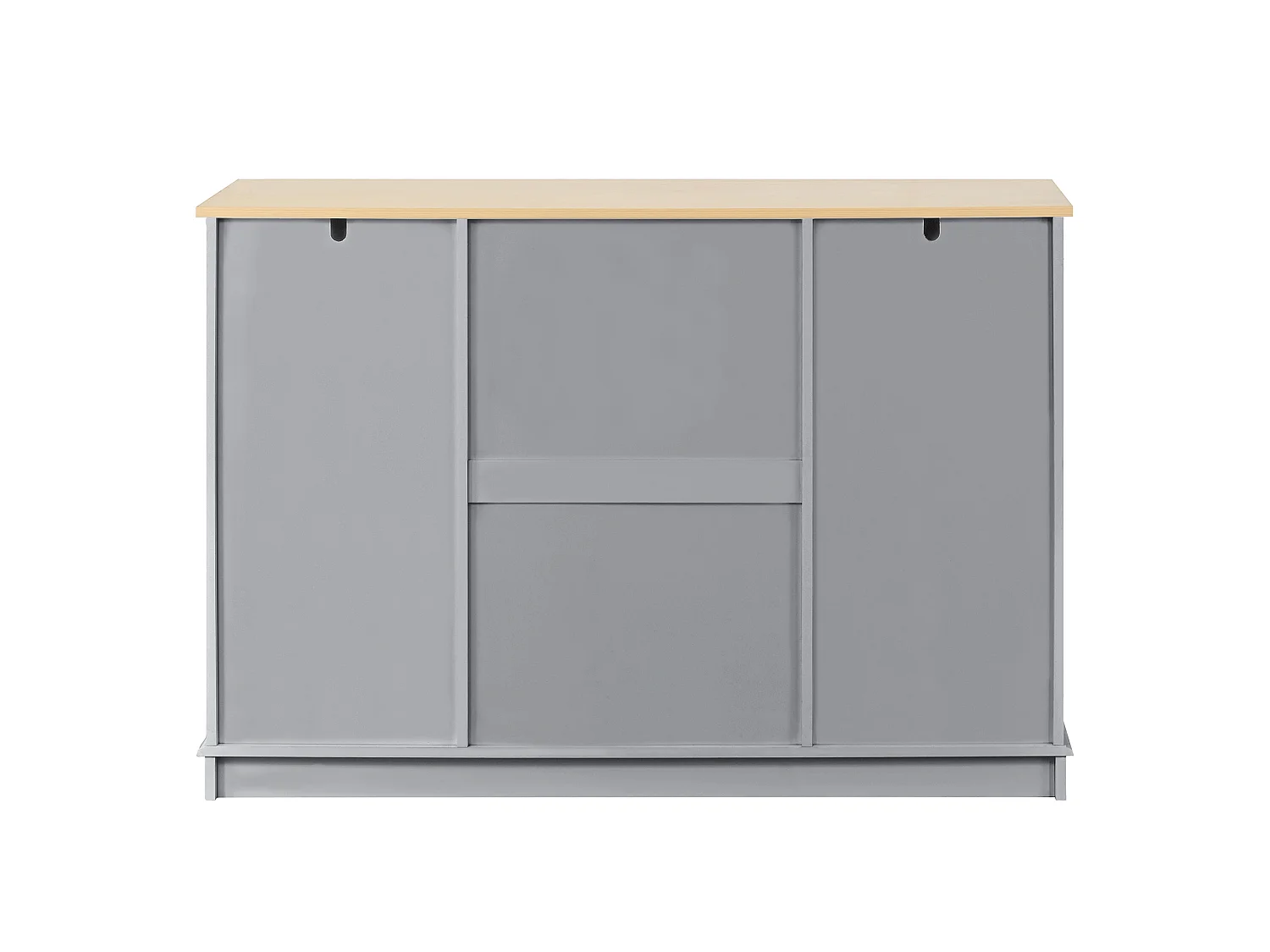 Dressoir met 3 lades en koelkastdeuren, grijs