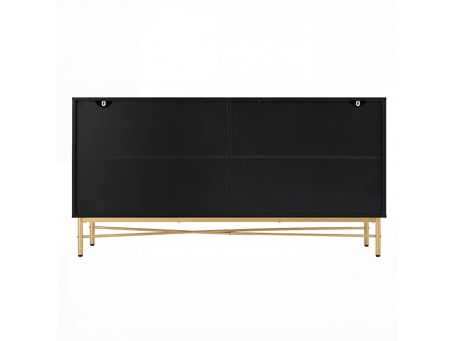 Aparador con textura en relieve y 4 puertas, negro 160 x 40 x 82 cm