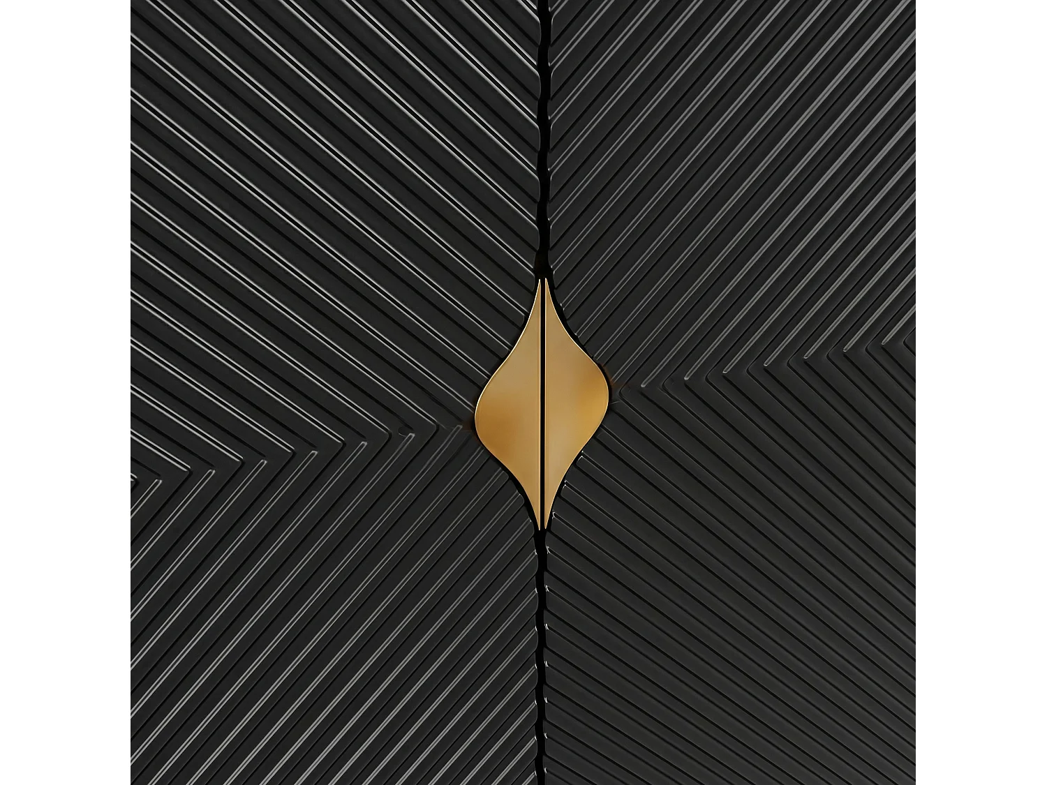 Aparador con textura en relieve y 4 puertas, negro 160 x 40 x 82 cm