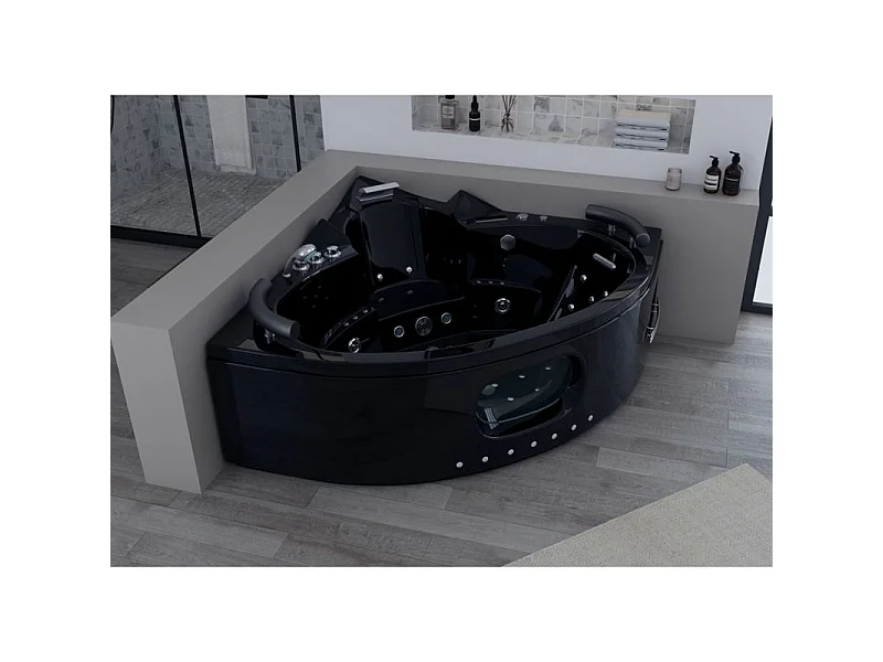 Baignoire balnéo Noire Corleone 48 jets Whirlpool