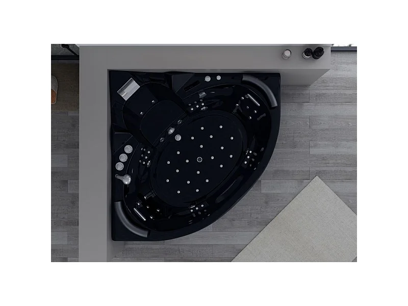 Baignoire balnéo Noire Corleone 48 jets Whirlpool