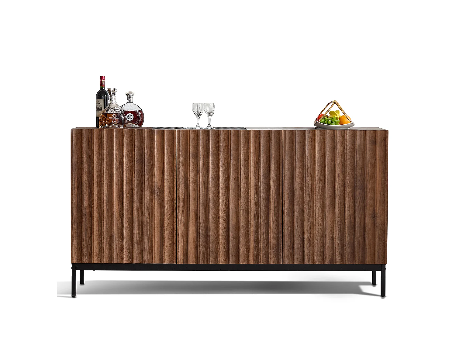 Modern sideboard 150x40x80cm - with 3 doors - Brown