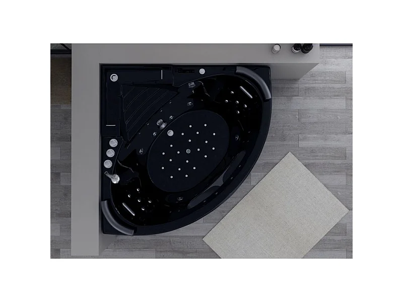 Baignoire balnéo Lisbonne Noire 34 jets Whirlpool