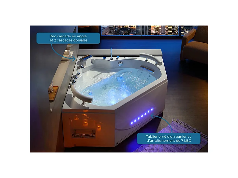 Baignoire balnéo Dubaï 47 jets + massage cervicales Whirlpool