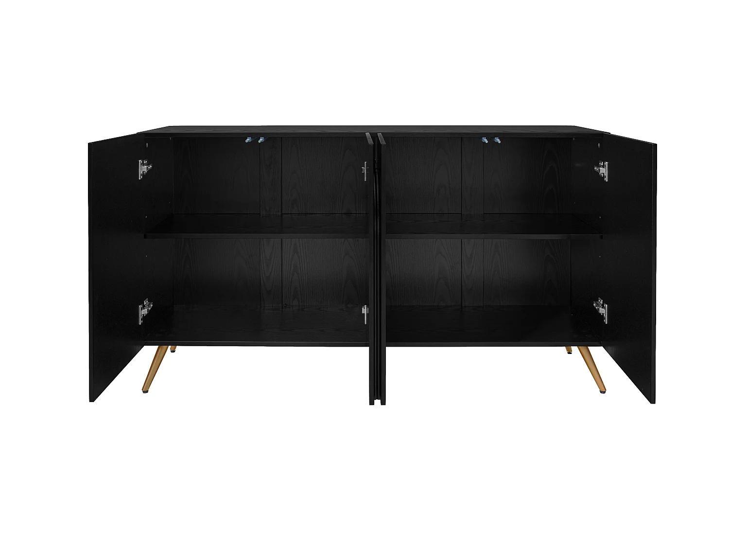 Dressoir met 4 deuren en verstelbare planken - Zwart 150 x 37 x 83,5 cm