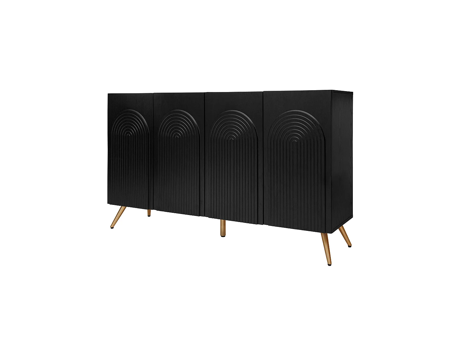 Dressoir met 4 deuren en verstelbare planken - Zwart 150 x 37 x 83,5 cm