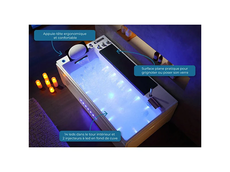 Baignoire balnéo Whirlpool Monte-Cristo 40 jets + massage des cervicales