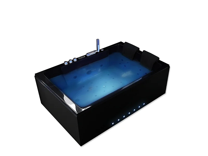 Baignoire balnéo Belize Droite noire 32 jets  Whirlpool