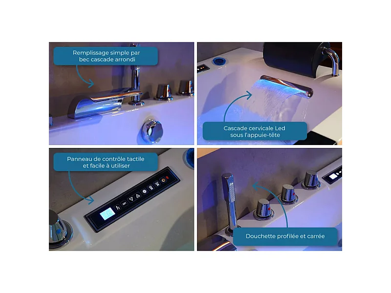 Baignoire balnéo Océanie 40 jets Whirlpool