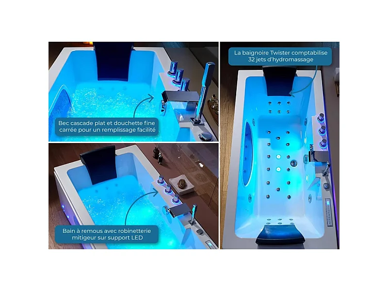 Baignoire balnéo Twister 32 jets Whirlpool