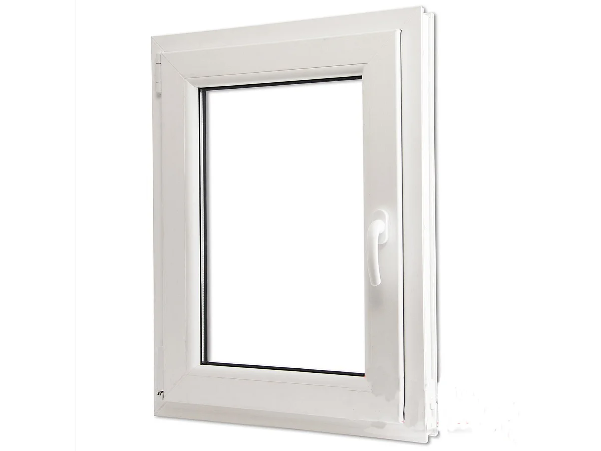 Finestra in PVC 5 camere bianca 70x120 cm con maniglia a destra