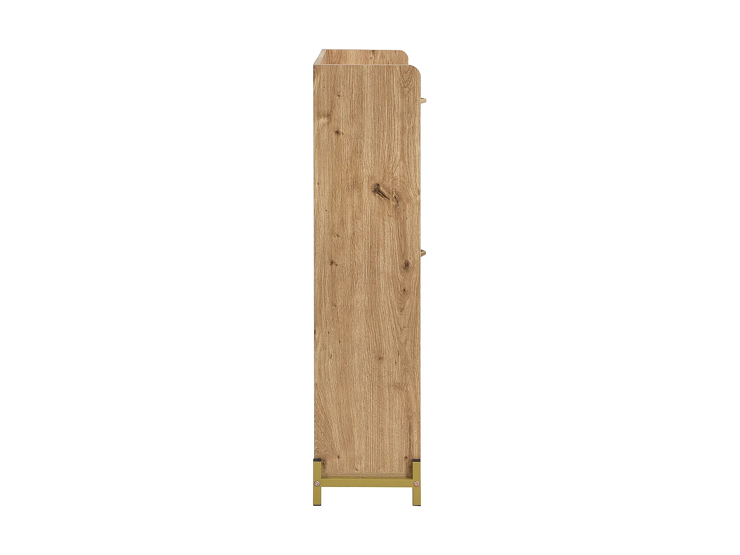 Modern Shoe Cabinet - with Rattan Doors - 4 Doors - Metal Frame - Natural