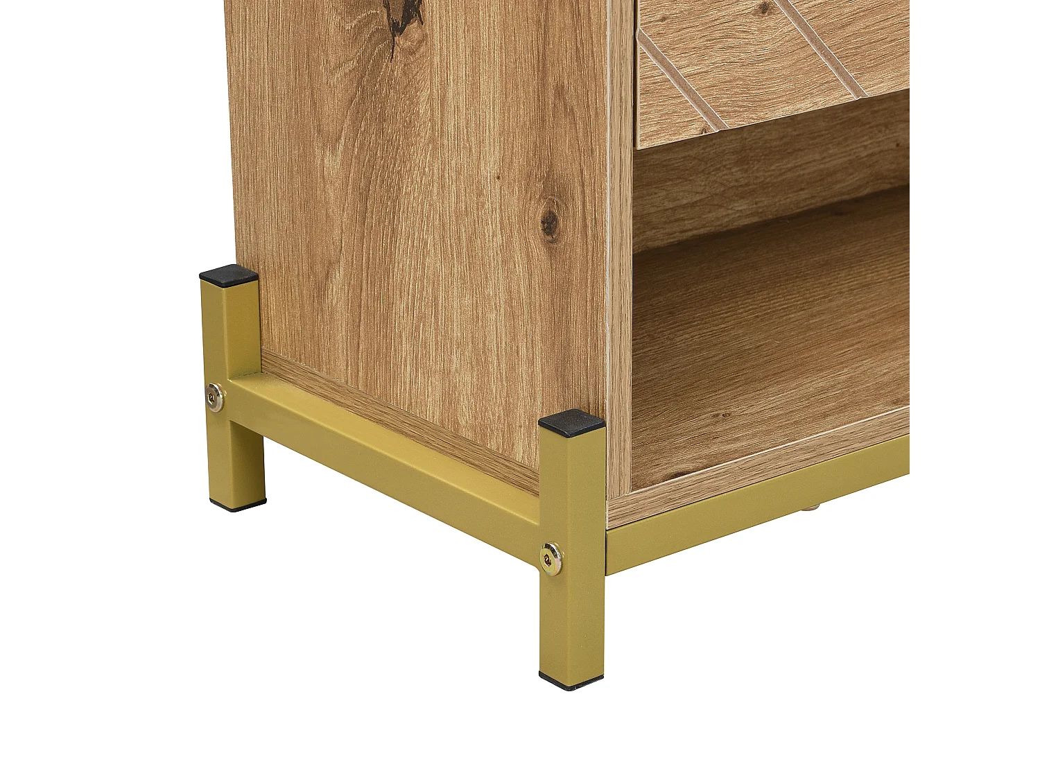 Modern Shoe Cabinet 108.5x24x100cm - with 4 Doors - MDF - Natural