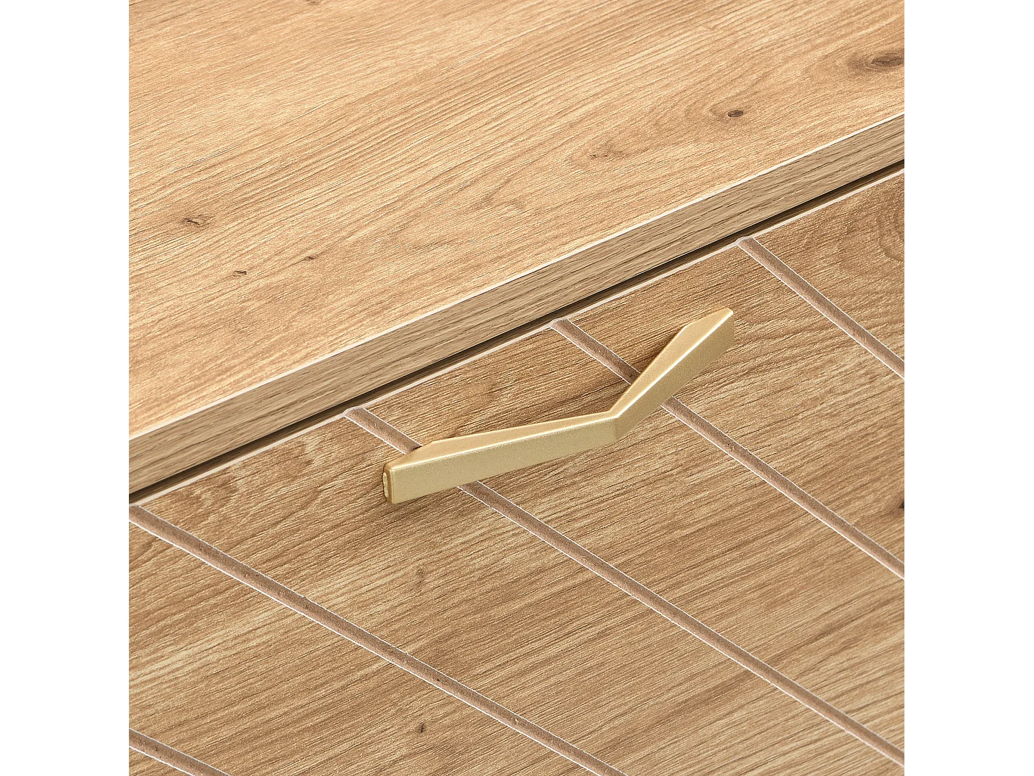 Modern Shoe Cabinet 108.5x24x100cm - with 4 Doors - MDF - Natural