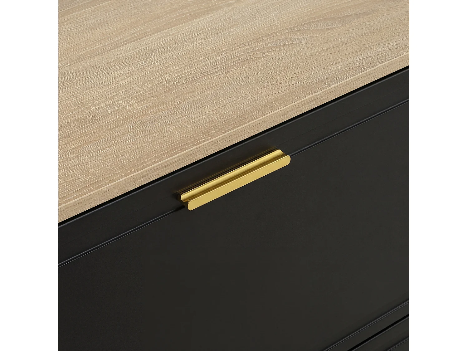 Set da 4 pezzi: scarpiera, panca, appendiabiti a parete e specchio - Nero e legno
