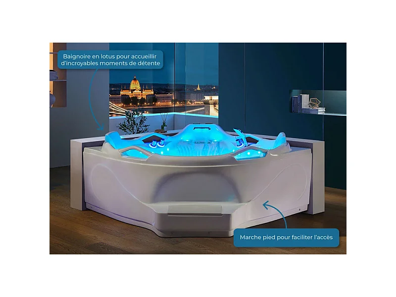 Baignoire balnéo angle Love story 42 jets