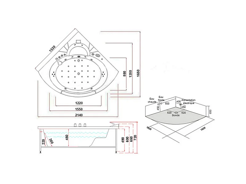 Baignoire balneo Seattle-S 26 jets Whirlpool