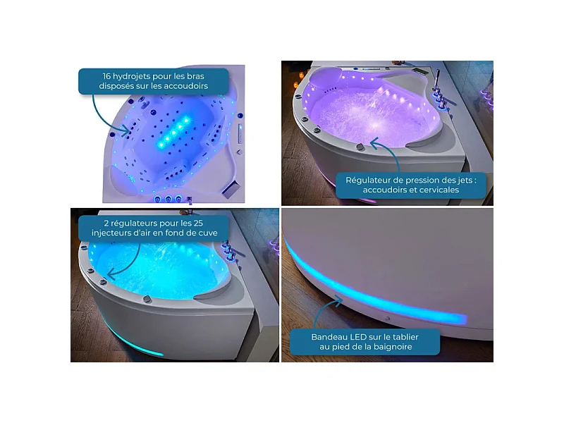 Baignoire balnéo Vesuve 81 jets Whirlpool