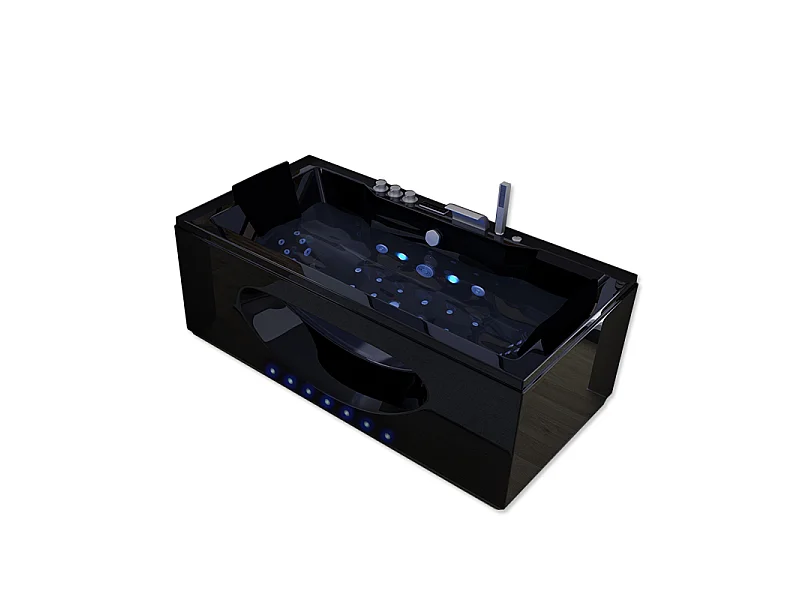 Baignoire balnéo Caïman Black 32 jets Whirlpool