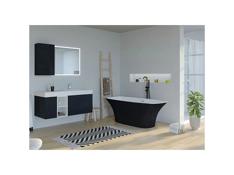 Baignoire îlot Lizarra Black - 170x80x58 cm