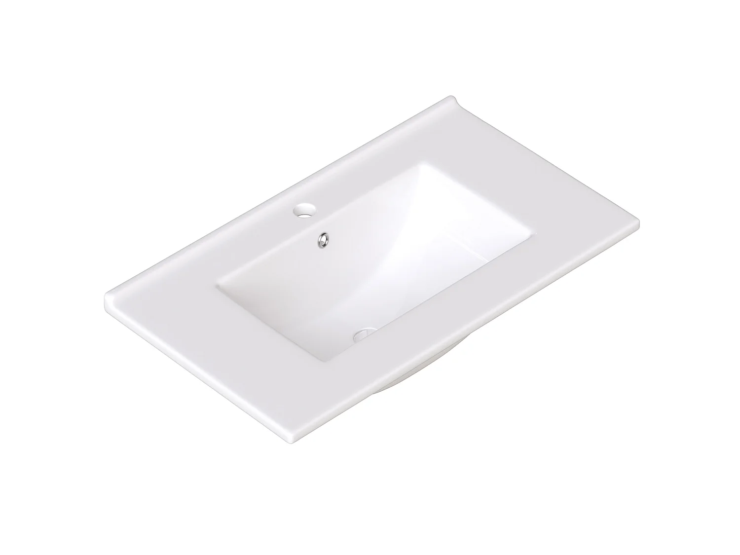Meuble de salle de bain sur pieds avec vasque - 3 tiroirs et 1 porte - Blanc