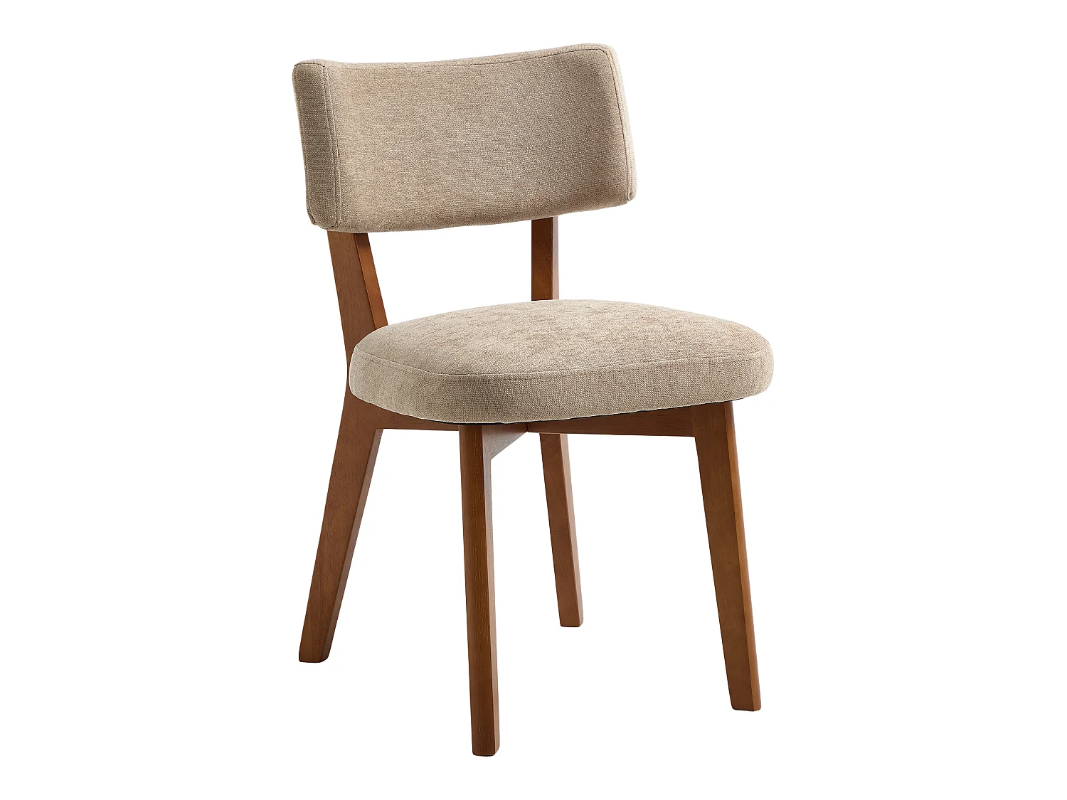 Lot de 2 chaises de salle à manger en tissu Kaki - Pieds en bois