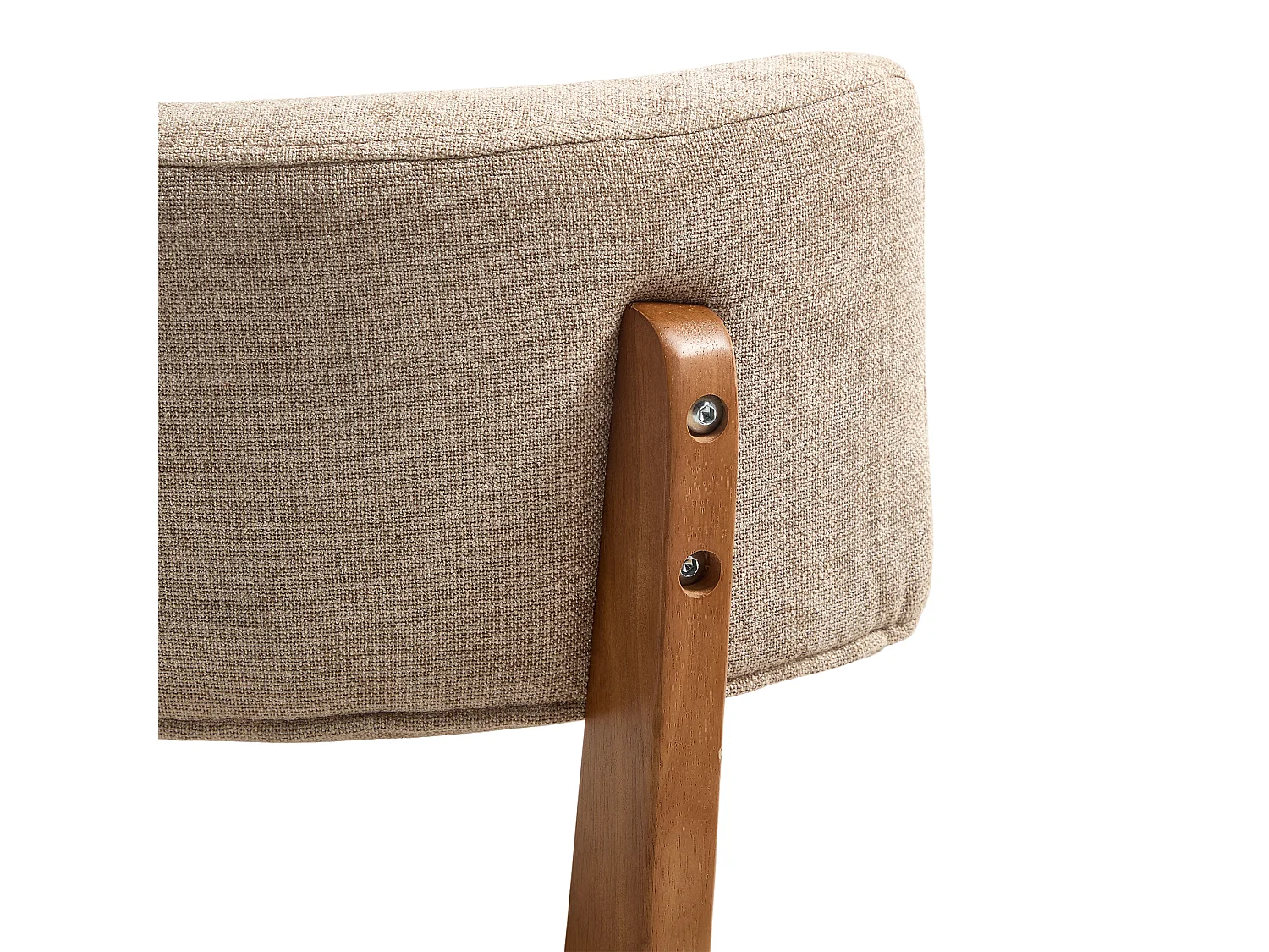 Lot de 2 chaises de salle à manger en tissu Kaki - Pieds en bois