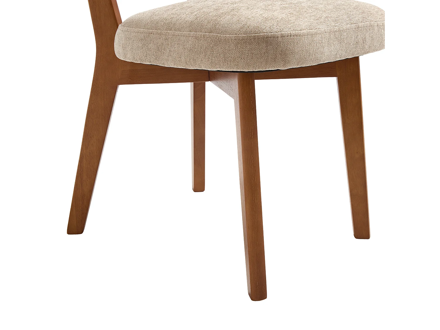 Lot de 2 chaises de salle à manger en tissu Kaki - Pieds en bois