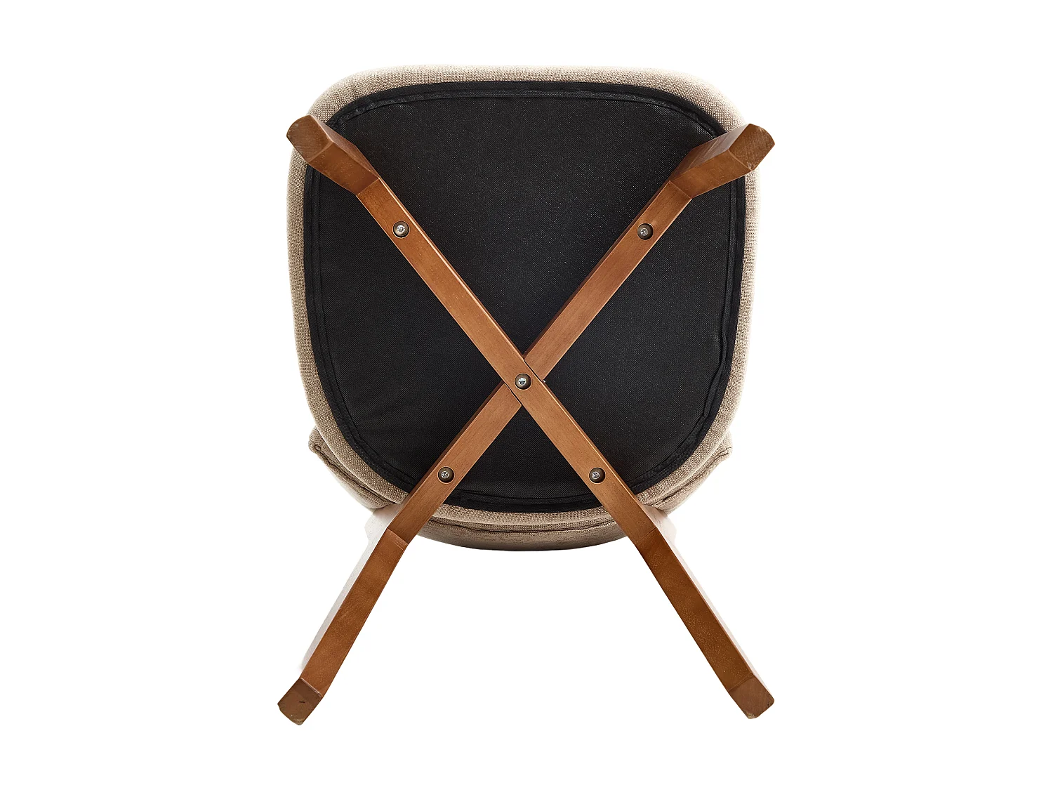 Lot de 2 chaises de salle à manger en tissu Kaki - Pieds en bois