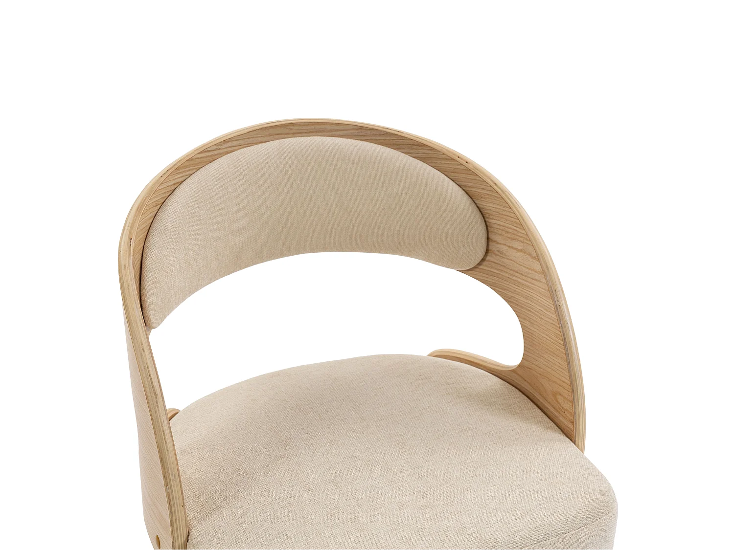 Set van 2 draaibare stoelen van licht hout - Beige linnen zitkussens