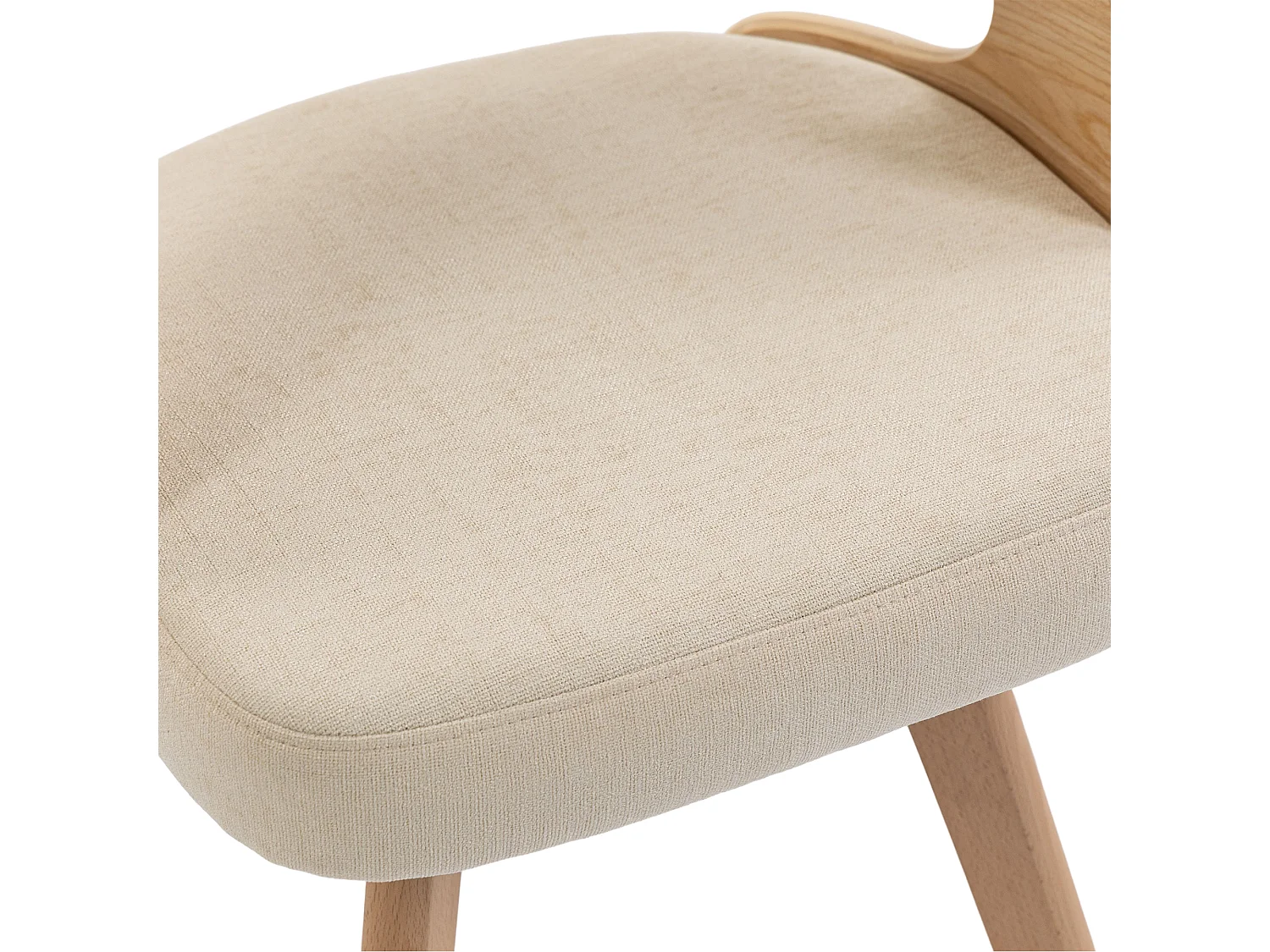 Set van 2 draaibare stoelen van licht hout - Beige linnen zitkussens