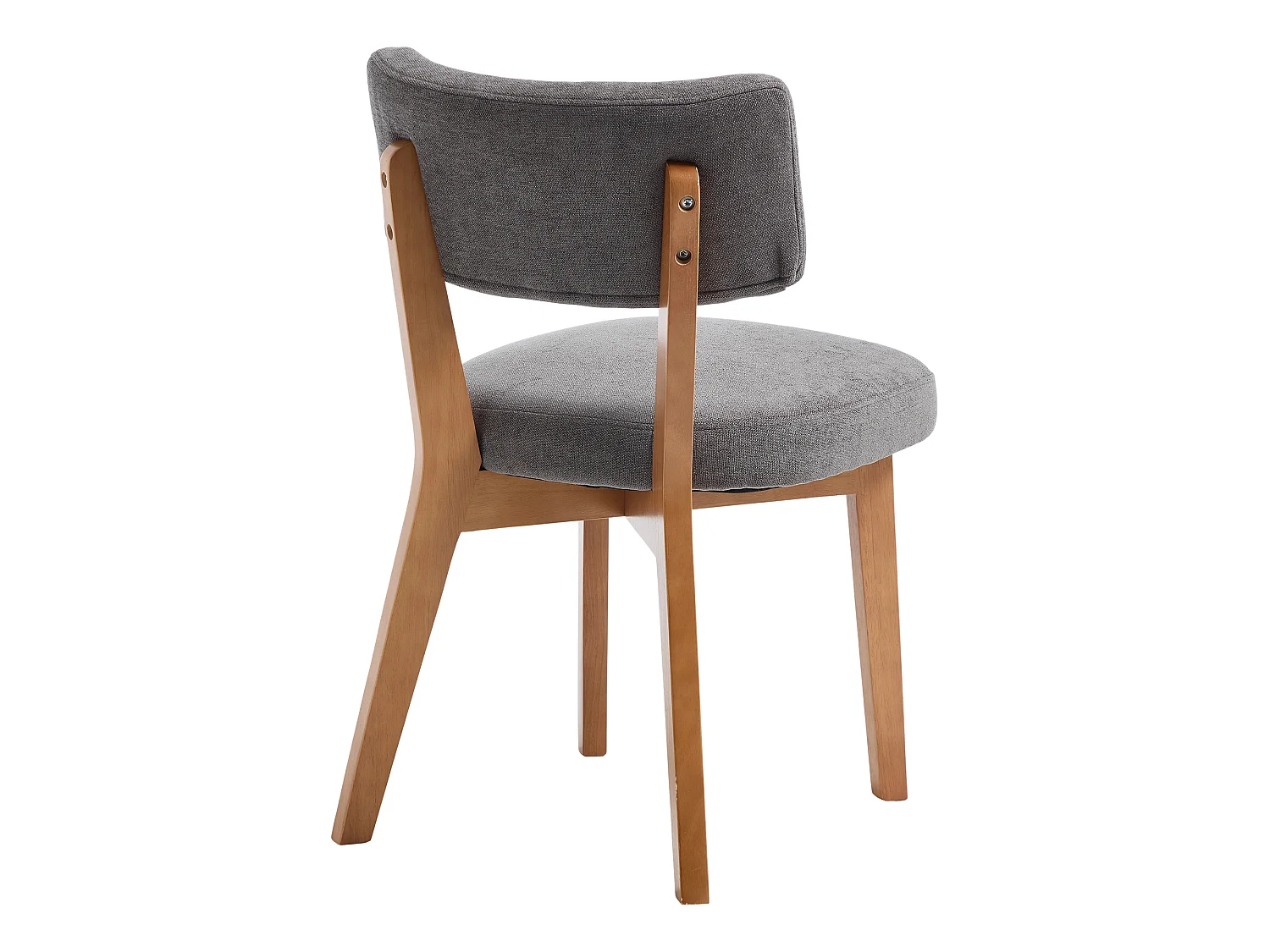 Lot de 2 chaises de salle à manger en tissu gris - Pieds en bois