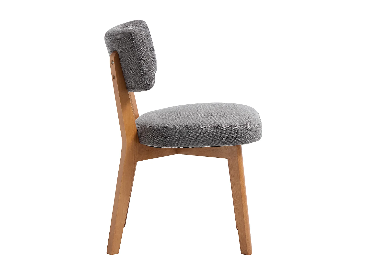 Lot de 2 chaises de salle à manger en tissu gris - Pieds en bois