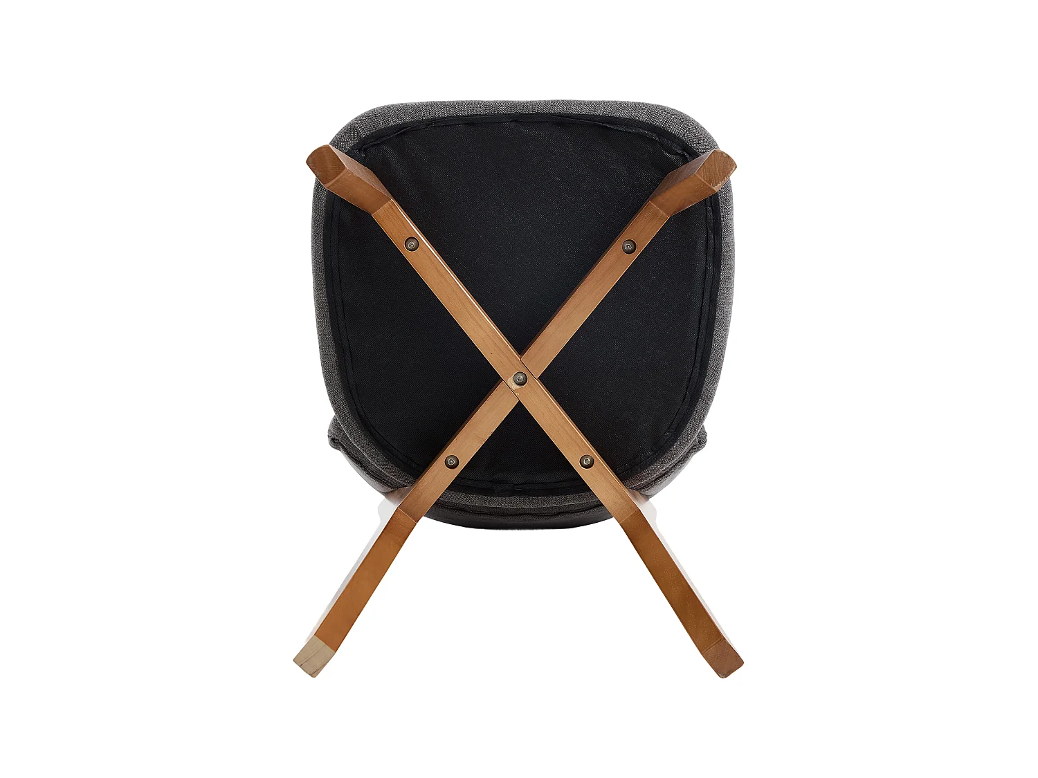 Lot de 2 chaises de salle à manger en tissu gris - Pieds en bois