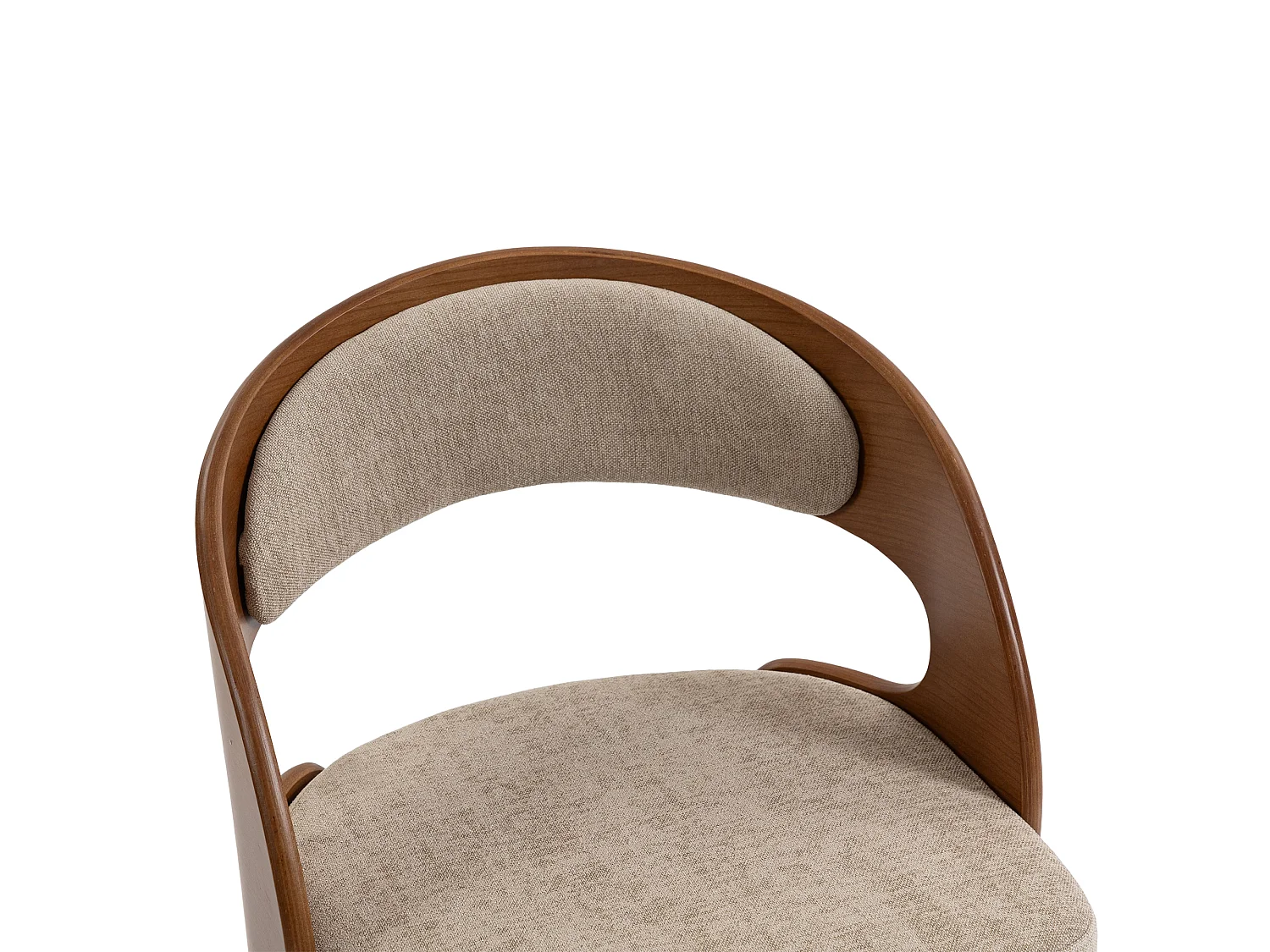 Set van 2 draaibare houten stoelen met gebogen rugleuningen - Khaki linnen stof