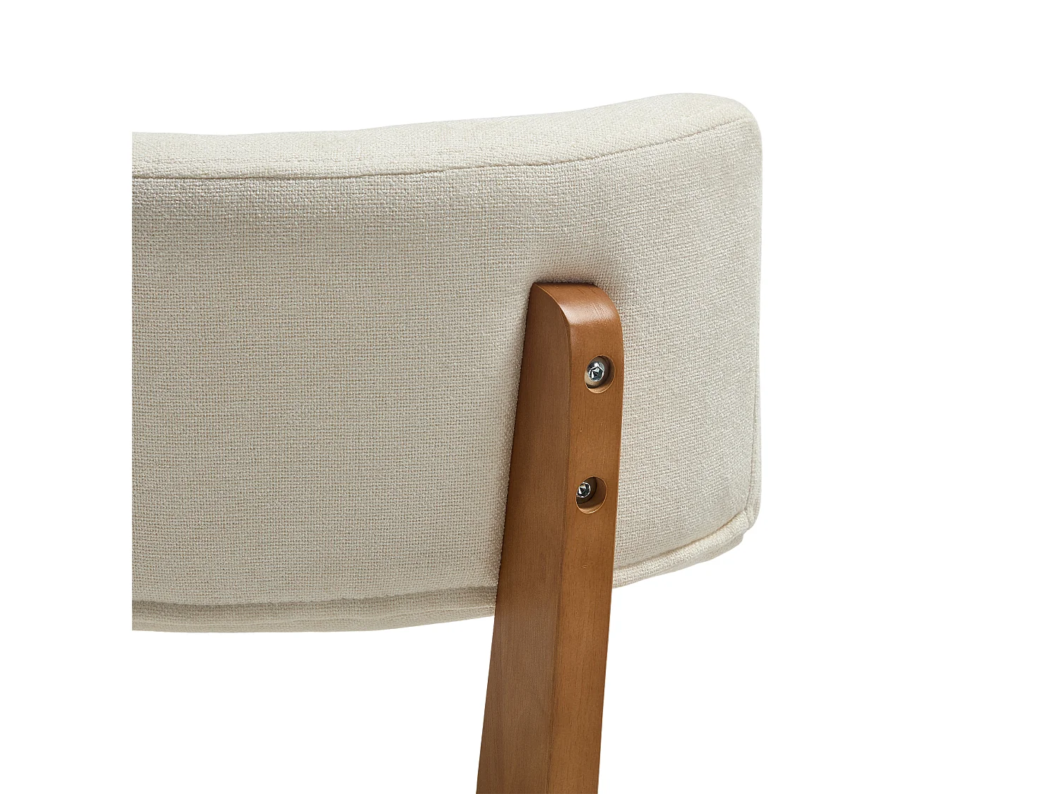 Lot de 2 chaises de salle à manger en tissu beige - Pieds en bois