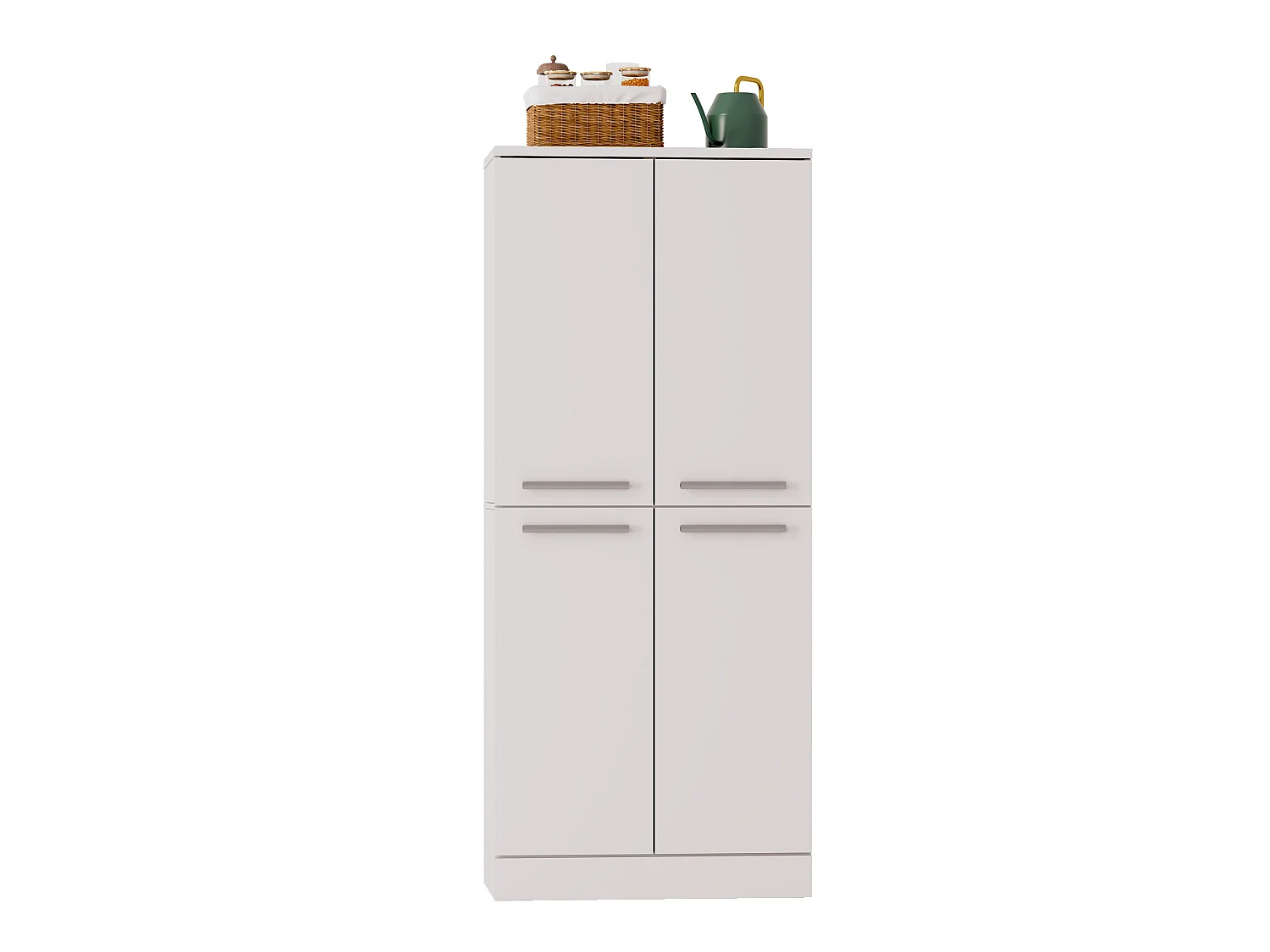 Armoire de cuisine haute blanche avec 4 portes et étagères réglables 76 x 42 x 179.5 cm